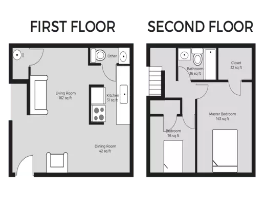 the floor plan for a two bedroom apartment at The Zen Apartments 
